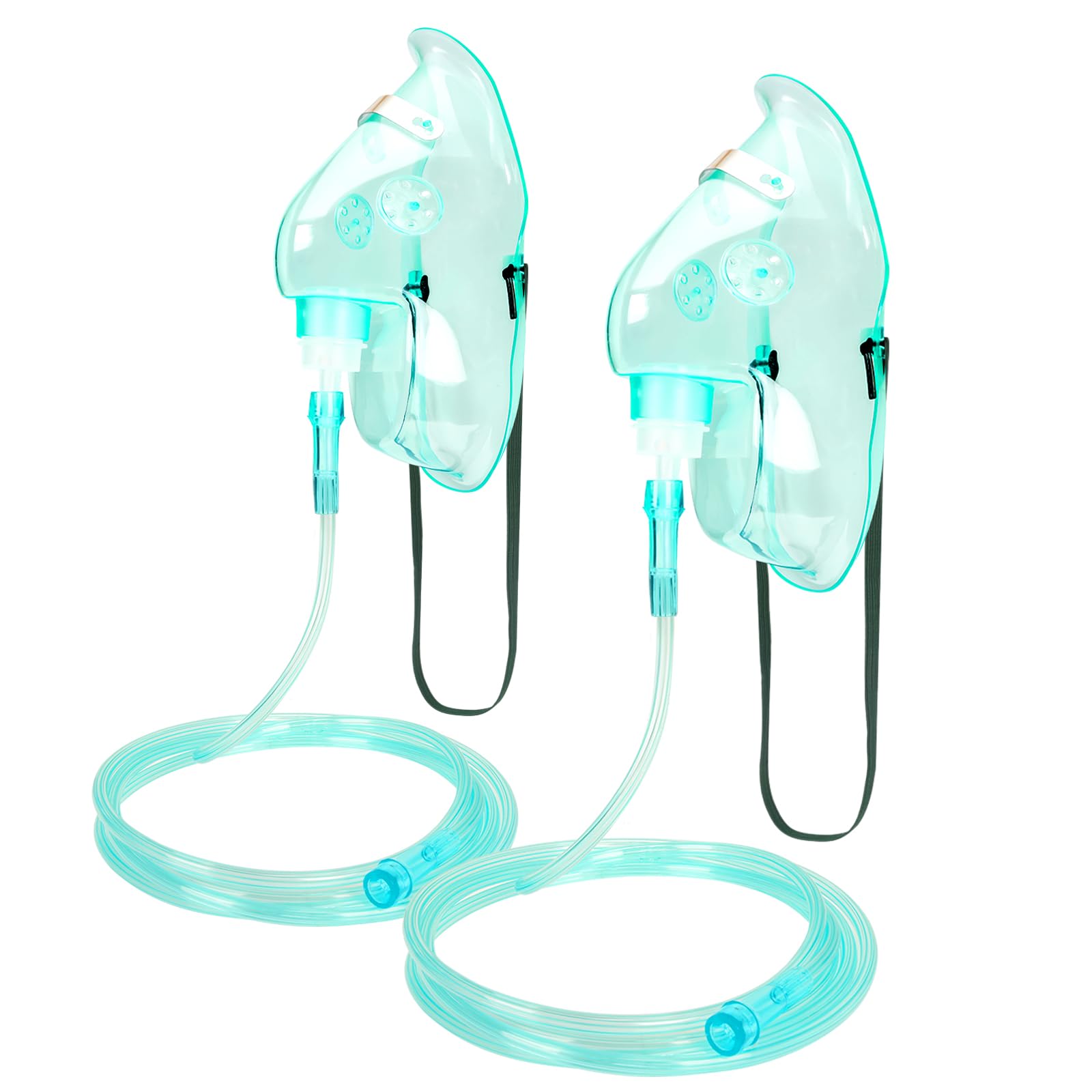 2 Pack Oxygen Mask for Face Adult with 6.6 Ft Tube and Adjustable Elastic Strap - Size XL REALBEBFF