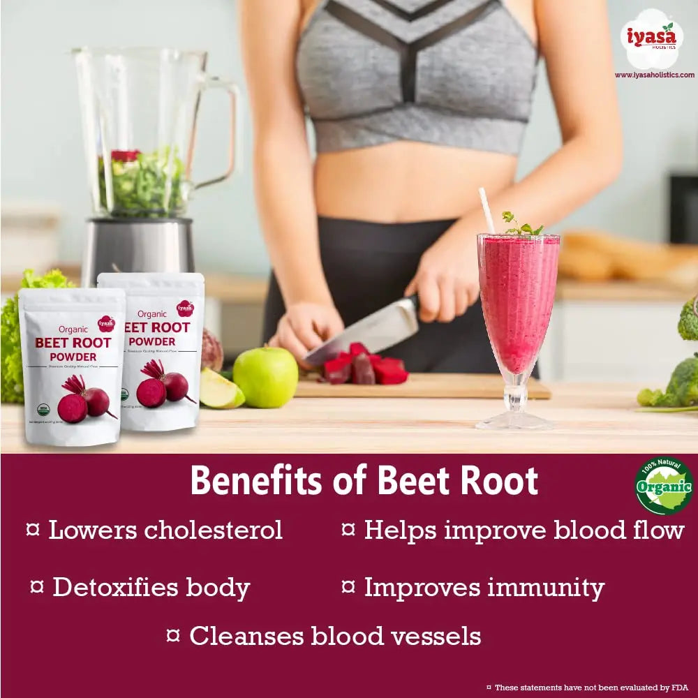 Iyasa Organic Beet Root Powder, Plant Based, Vegan, Gluten-Free, Beetroot Superfood Iyasa Holistics