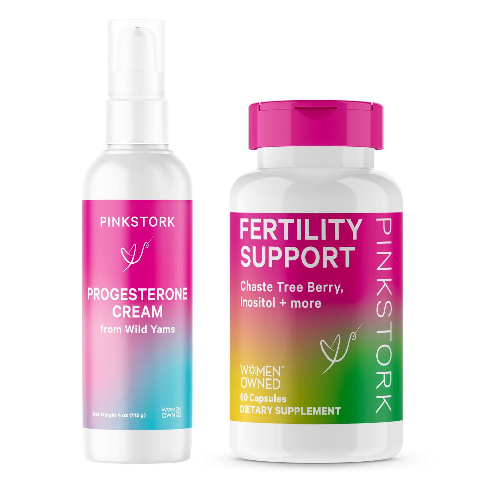 Pink Stork Fertility Supplements for Women and Progesterone Cream Pink Stork
