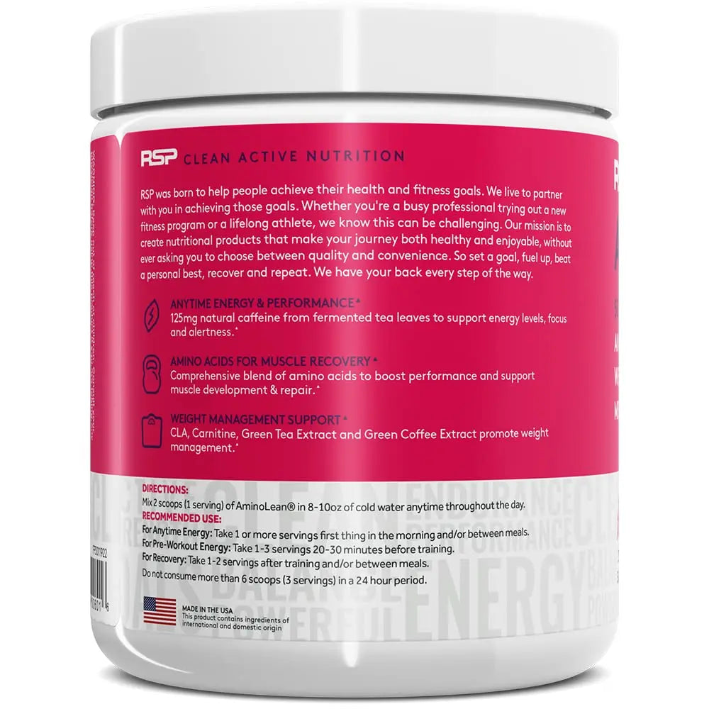 RSP NUTRITION AminoLean Pre Workout Powder, Amino Energy & Weight Management RSP NUTRITION