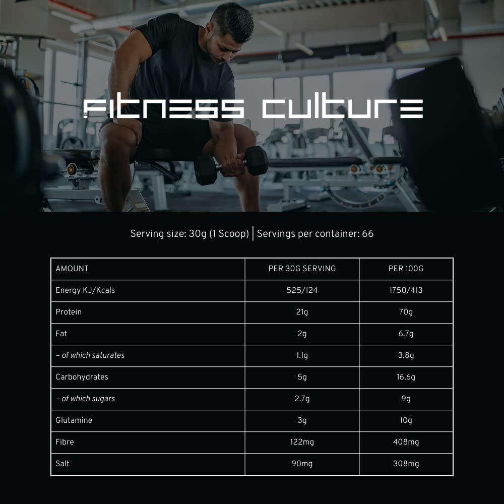 Fitness Culture Protein Plus, Whey Protein Powder with Added Glutamine, Immune and Digestive System Support Generic