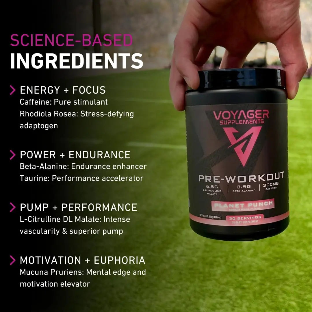 Voyager Supplements Pre-Workout Powder | Rocket Razz | Intense Pump | Maximized Voyager Supplements