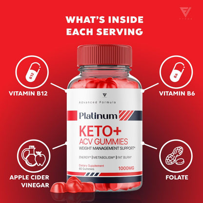 (3 Pack) Platinum Keto ACV Gummies, Platinum Keto ACV Gummies Advanced Weight Loss Kohzie