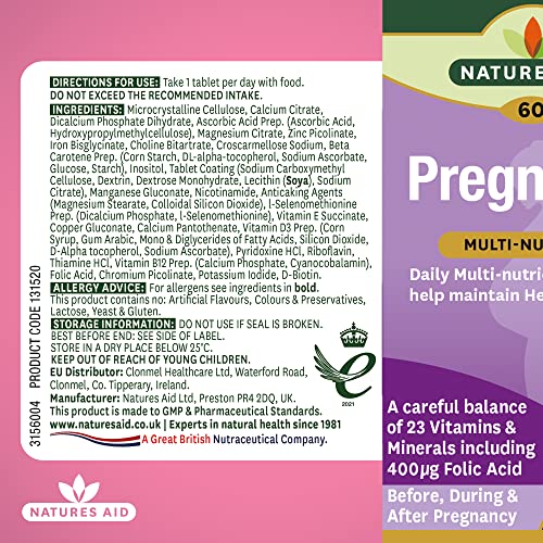 Natures Aid Prenatal Support , 60 Tablets Natures Aid