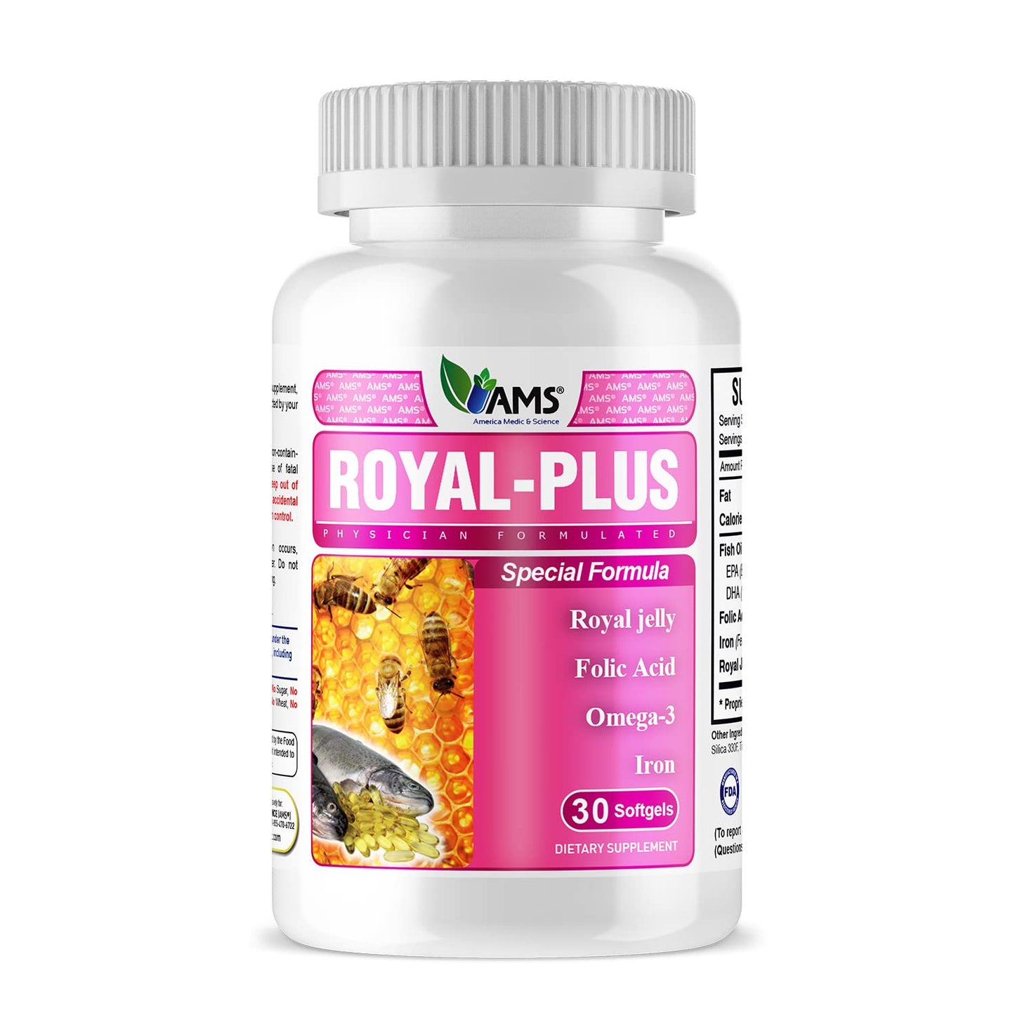 America Medic & Science Royal-Plus (30 softgels) | Royal Jelly Prenatal Vitamins for Women America Medic & Science