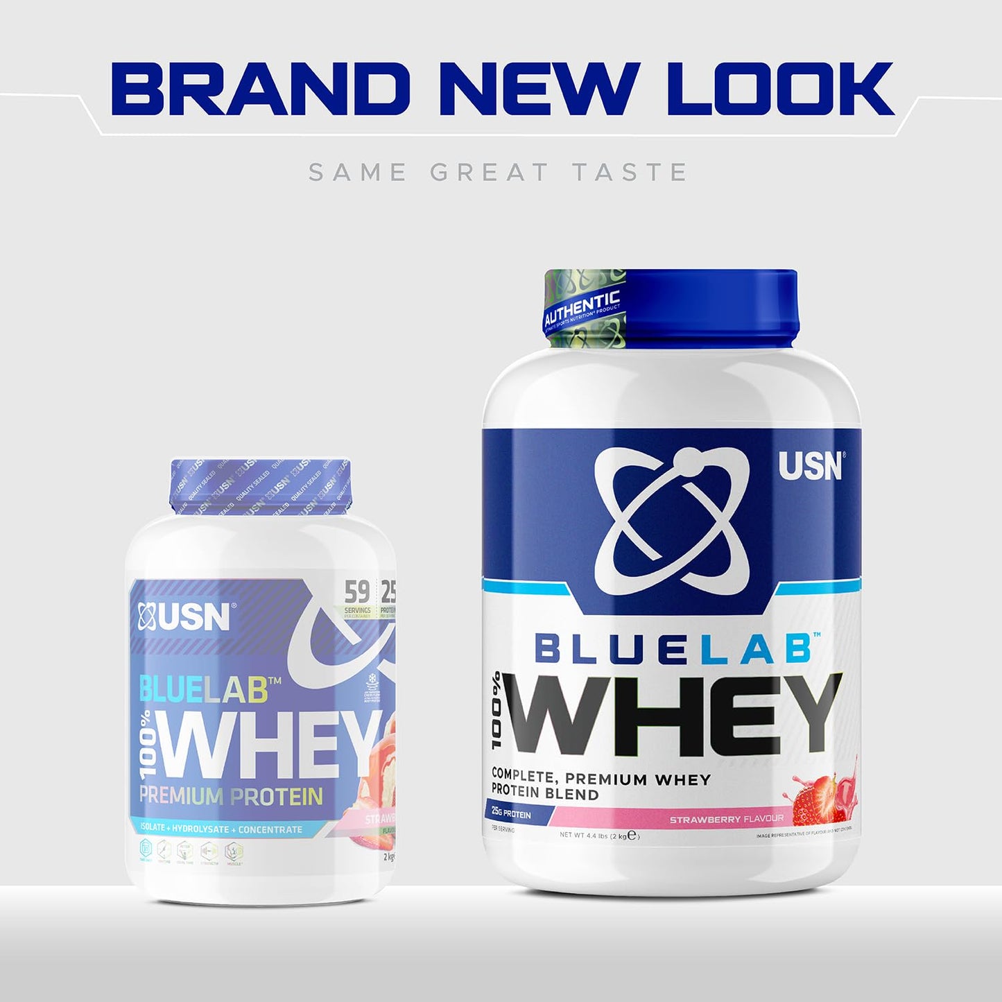 USN Blue Lab Whey Protein Powder: Strawberry - Whey Protein 2kg - Post-Workout - USNBuy Supplements Australia