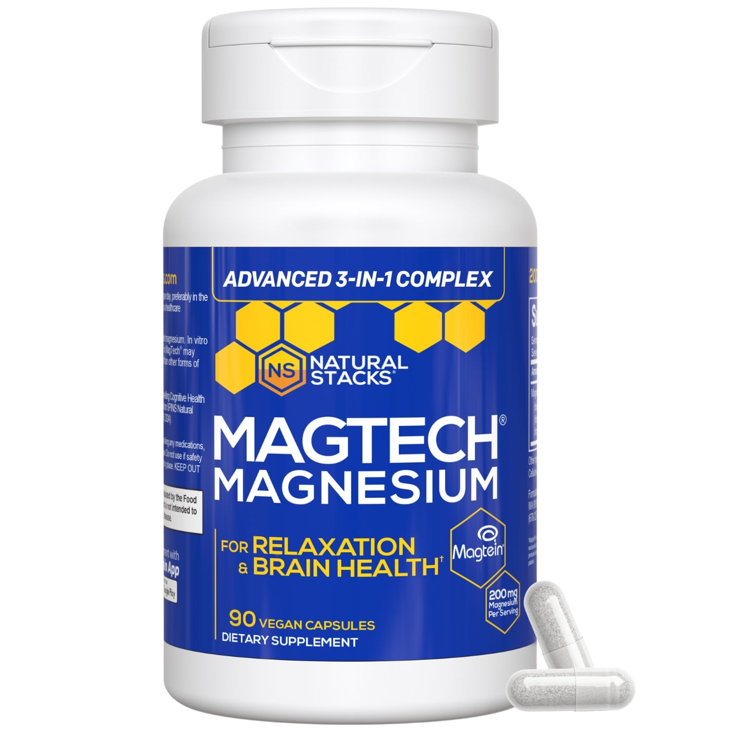 Magtech Magnesium Capsules + Hydration Creatine Powder Lemon Lime Bundle - 3 Forms of Magnesium - Featuring Magtein L-Threonate - Brain Health & Hydration Support* - 44 Total Servings NATURAL STACKSBuy Supplements Australia