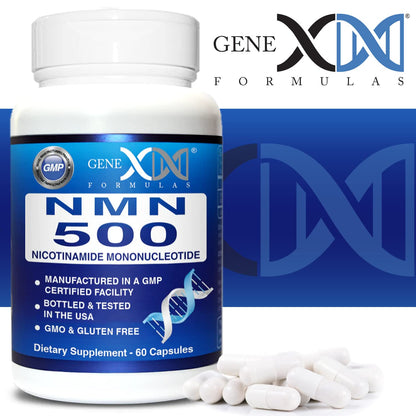 Genex Formulas NMN 500mg - 99% Pure Shelf Stabilized Supplement Capsules for Increased NAD Levels & Healthy Aging, GMP Certified, 500mg per Serving, 60 Capsules Genex FormulasBuy Supplements Australia