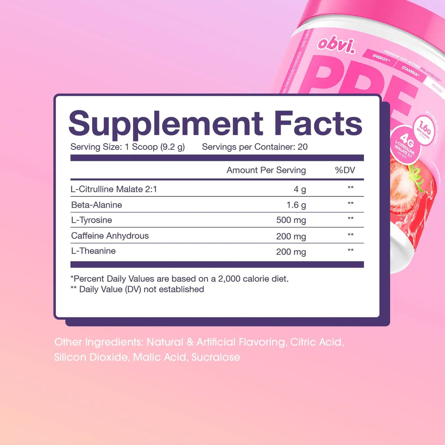 Obvi Pre Workout for Women, Preworkout, Designed for Energy, Stamina and Focus Obvi