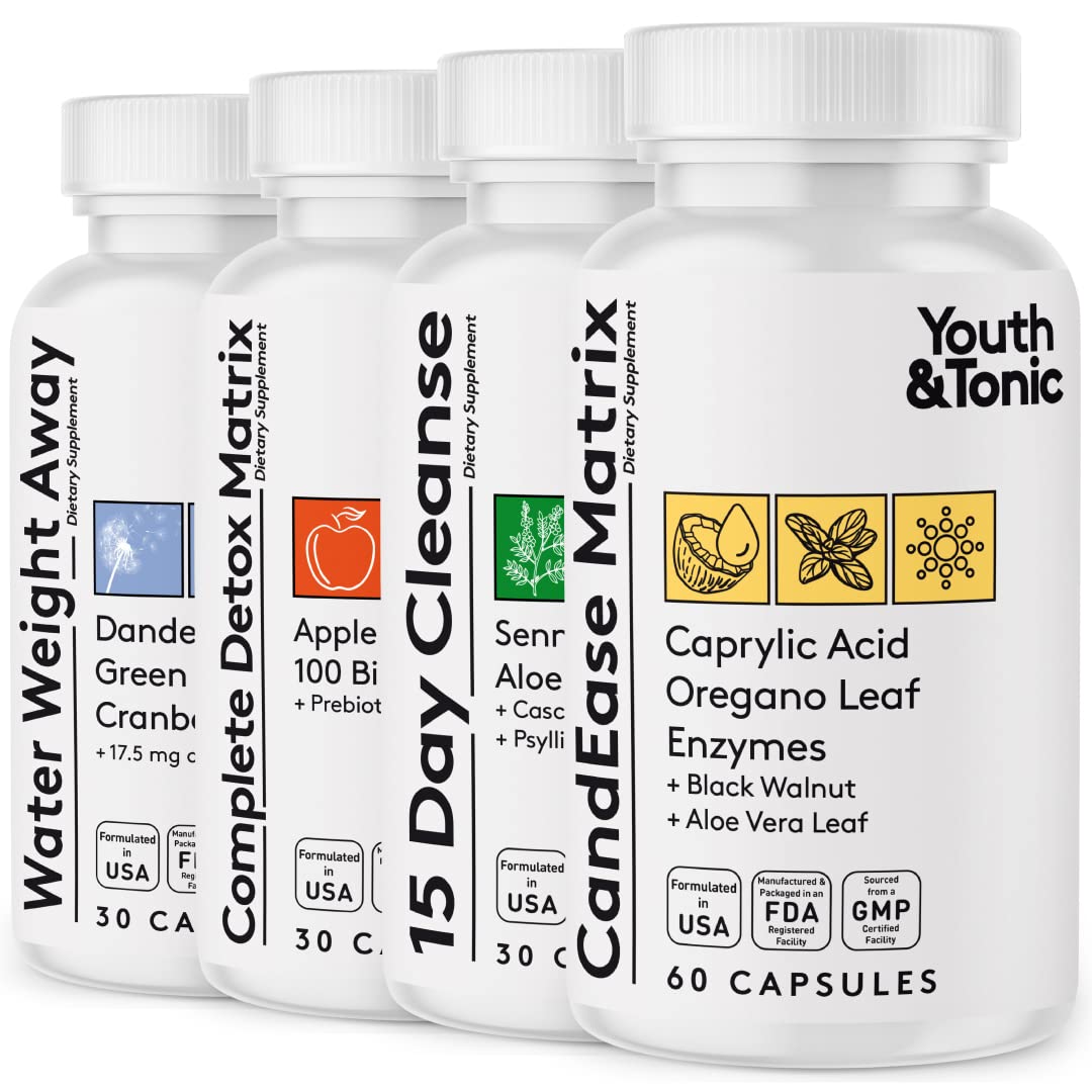 Youth & Tonic Complete Body Detox for Cleanse, Normal Acidity Gut Level and Water Youth & Tonic