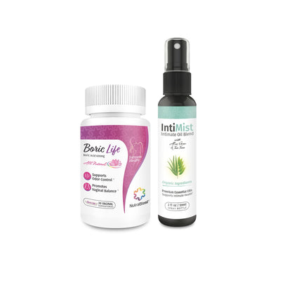 NutraBlast Boric Acid Vaginal Suppositories 600mg (30 Count) Bundle with Intimist Essential Oils Blend Spray (2 fl oz) NutraBlastBuy Supplements Australia