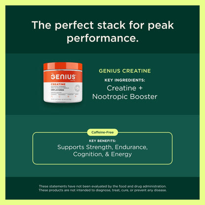 The Genius Brand Organic Mushroom Coffee + Collagen - Daily Energy Support - Healthy Immune Function - Arabica Coffee with Cordyceps, Reishi & Lion's Mane Mushroom Blend - 10.6 oz (30 Servings) The Genius BrandBuy Supplements Australia