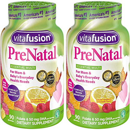 Vitafusion, PreNatal, Adult Gummies, Assorted Flavors - 90 gummies, Pack of 2 Vitafusion