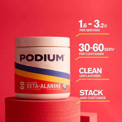 Podium Nutrition, Solos | Beta Alanine, 60 Servings, Unflavored, Boost Athletic Performance Podium Nutrition