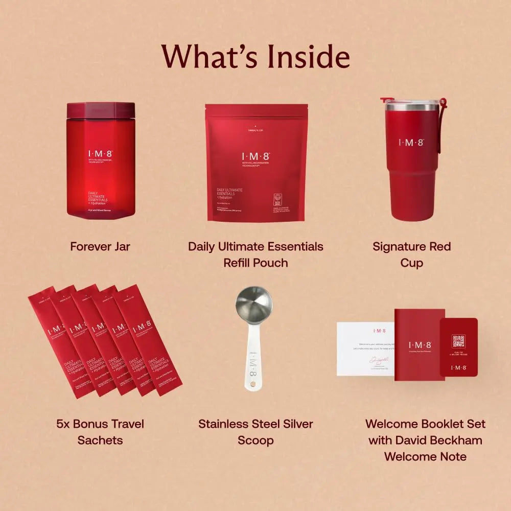 IM8 Daily Ultimate Essentials All-in-One Multivitamin Supplement (30 Servings, Starter Kit - Scoop + Tumbler Included) IM8