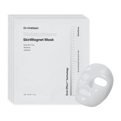 Dr.nineteen Melatathione Skin Magnet Hydrogel Mask | Melatonin + Glutathione + Vitamin Complex | Radiant & Even-Looking Skin Appearance | Korean Hydrogel Face Mask Dr.nineteen buy supplements Au