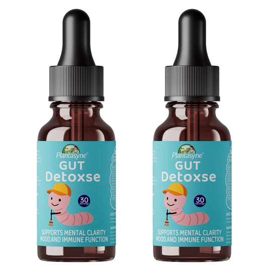 Two bottles of Plantasyn Gut Detoxse on a white background