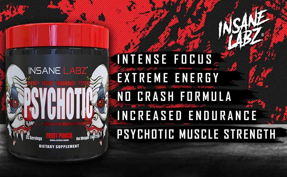 Psychotic, and Insane Veinz, Pre Workout Stack (Fruit Punch) Insane Labz