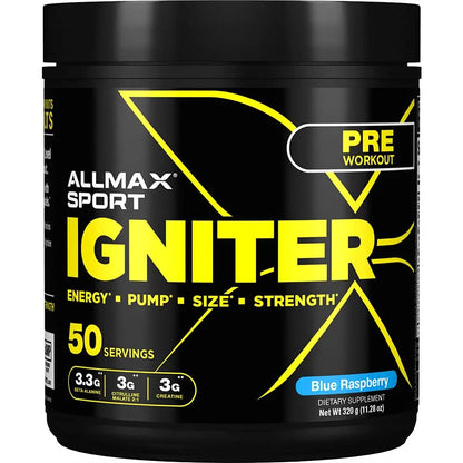 ALLMAX IGNITER Sport, Blue Raspberry - 330 g - Pre-Workout Formula - with Caffeine ALLMAX Nutrition