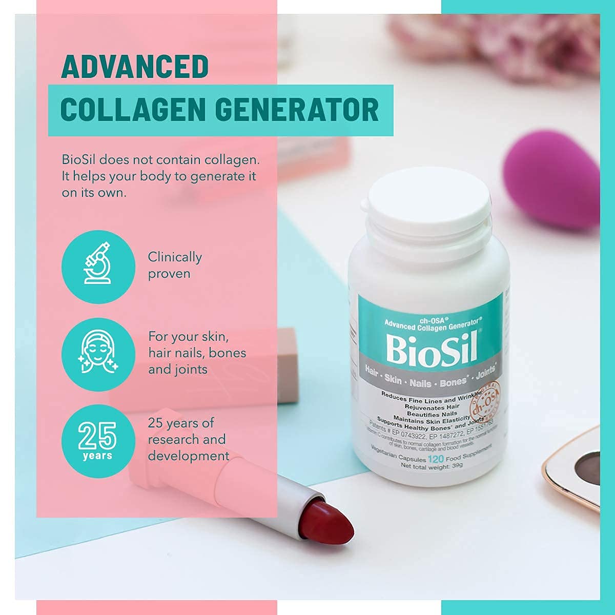 Collagen Supplements for Women & Men [120 ct.] - Advanced Collagen Complex to Stimulate Collagen, Keratin & Elastin Production BioSilBuy Supplements Australia