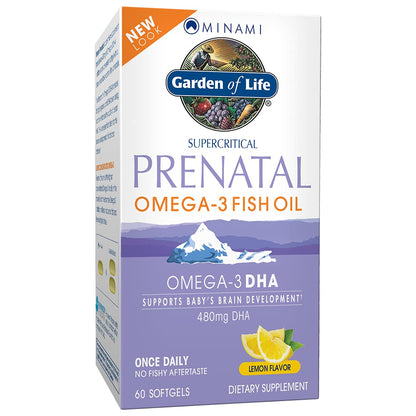 Garden of Life Organics Prenatal Vitamin: Folate for Energy & Healthy Fetal Development & Prenatal DHA Garden of Life