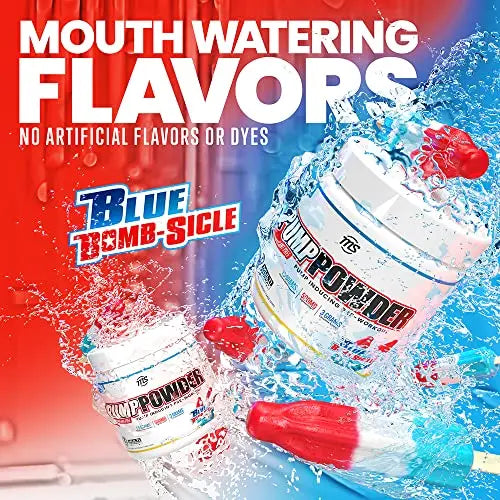 MAN Sports Pump Powder Blue Bombsicle - Stimulant Free Pre Workout Drink MAN Sports