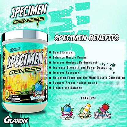 Specimen Full Spectrum High Stimulant Pre-Workout Powder | Supercharged Energy Glaxon