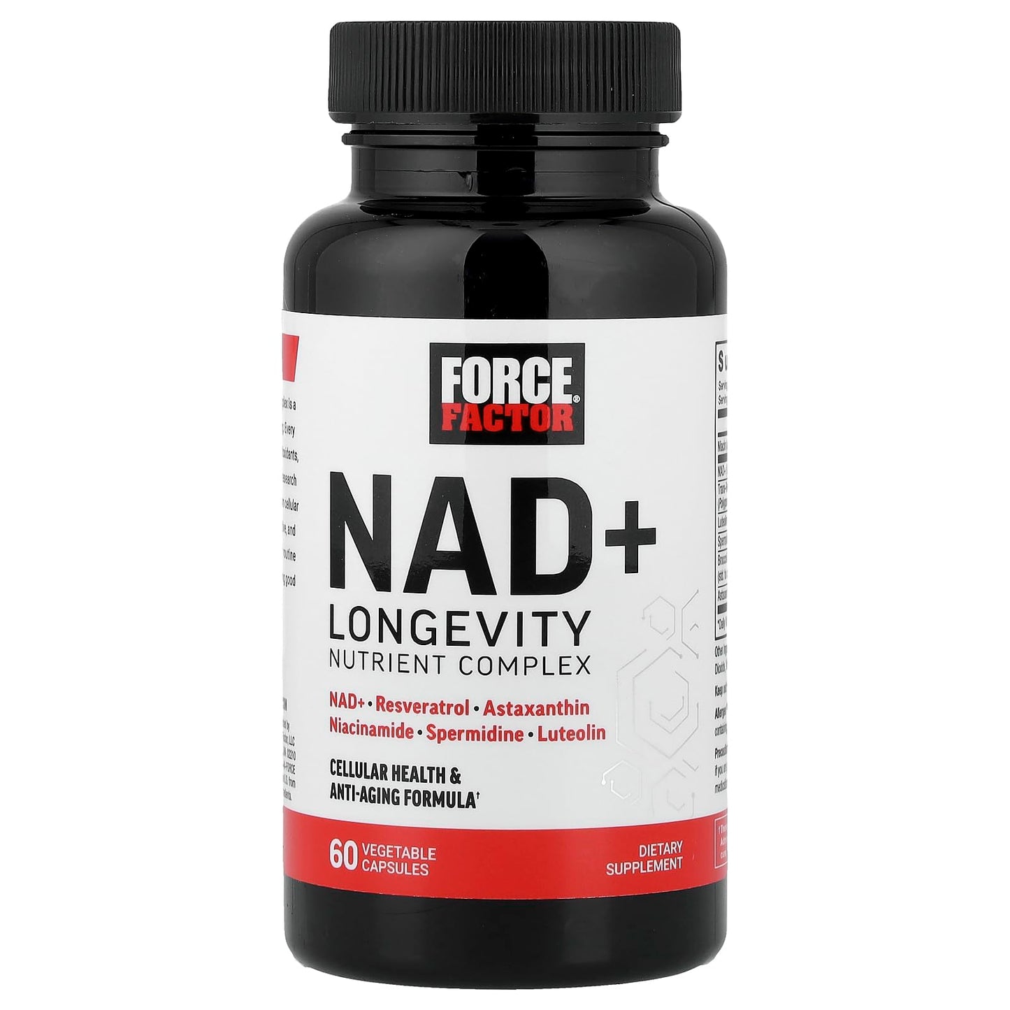 FORCE FACTOR NAD+ (NMN or Nicotinamide Riboside Alternative) with Resveratrol, Astaxanthin, Spermidine & Luteolin Complex, NAD to Support Cellular Health & Healthy Aging, 60 Capsules Force FactorBuy Supplements Australia
