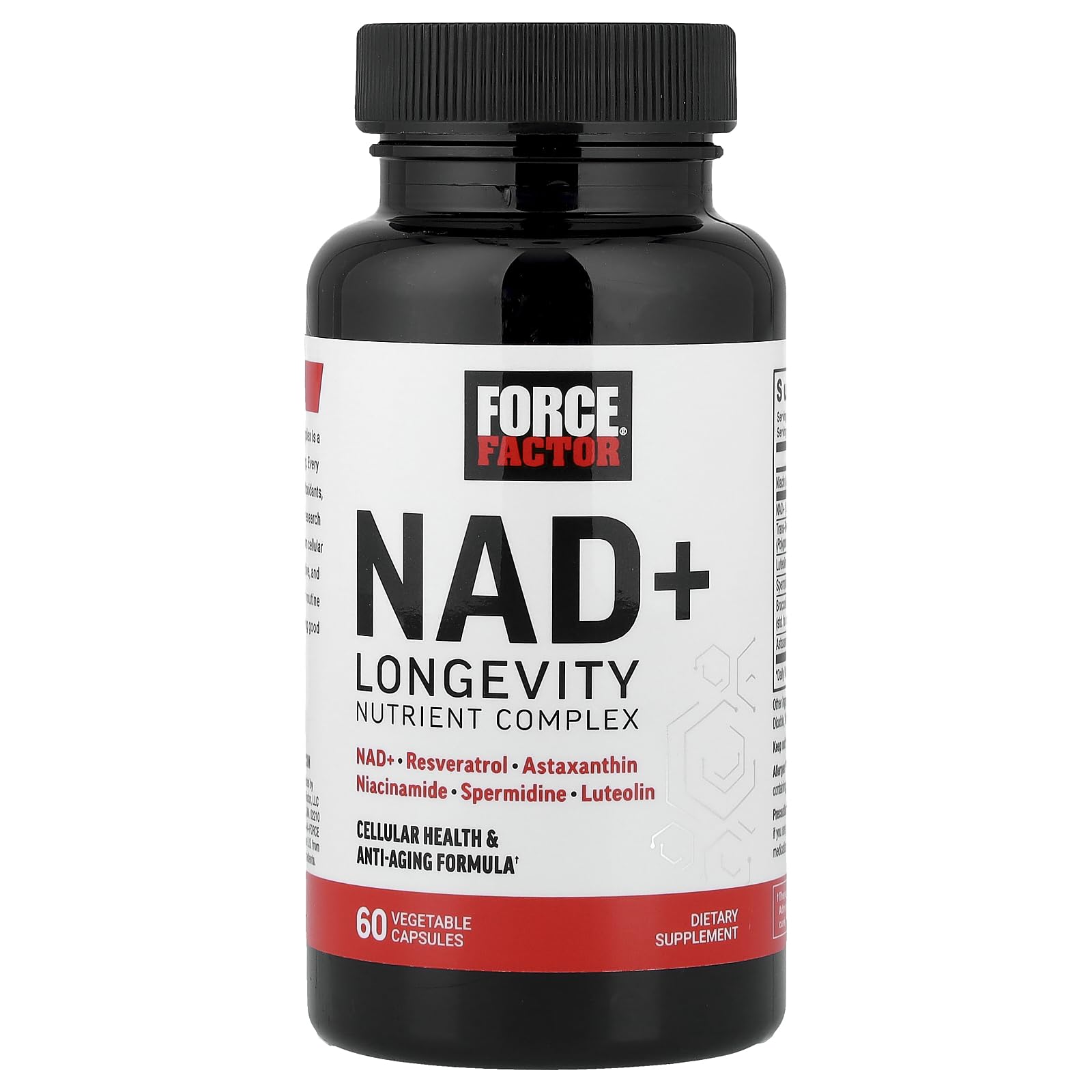FORCE FACTOR NAD+ (NMN or Nicotinamide Riboside Alternative) with Resveratrol, Astaxanthin, Spermidine & Luteolin Complex, NAD to Support Cellular Health & Healthy Aging, 60 Capsules Force FactorBuy Supplements Australia