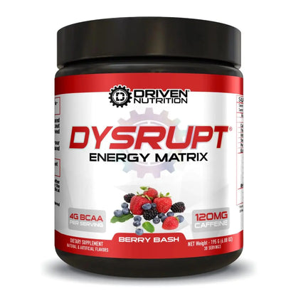 Driven Nutrition DYSRUPT: BCAA + Caffeine with Electrolytes: Sugar & Gluten Free Supplement Driven Nutrition