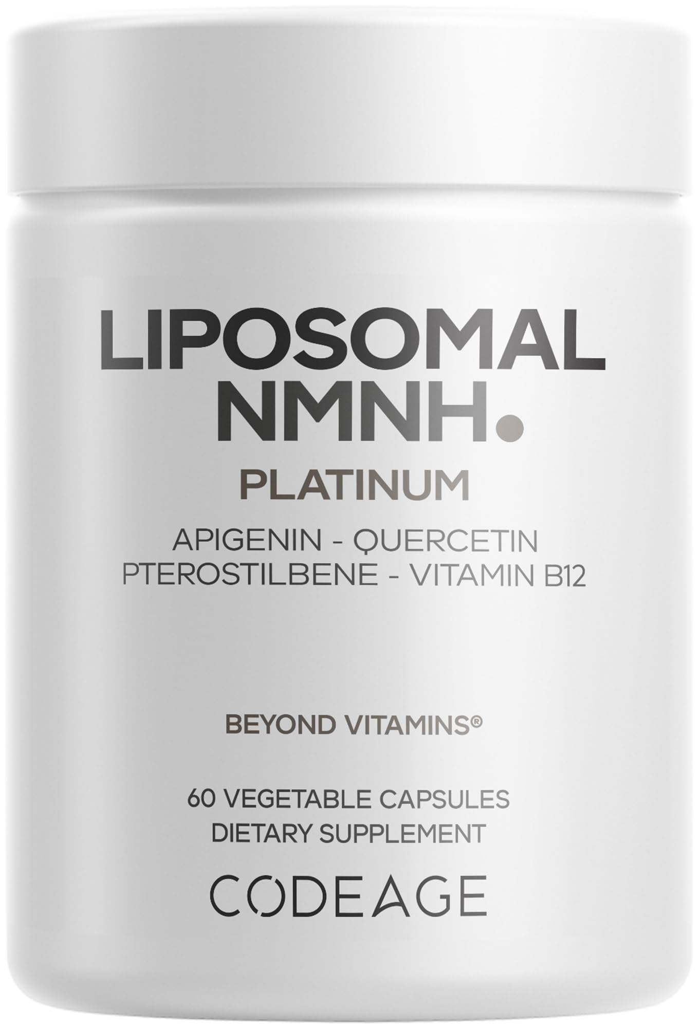 Codeage Liposomal NMNH Platinum - 500 mg NMNH Supplement, NAD+ Precursor with Quercetin, Pterostilbene, Apigenin, Active B Vitamins B2 Riboflavin & Vitamin B12 Methylcobalamin - Non-GMO - 60 Capsules CodeageBuy Supplements Australia