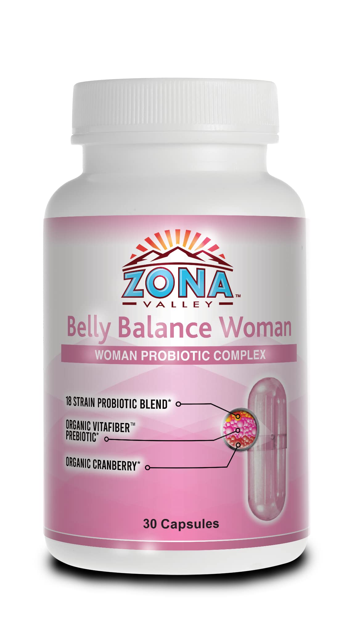 Zona Valley Belly Balance Woman 30 Capsules - Prebiotic and Microencapsulated probiotic Zona Valley