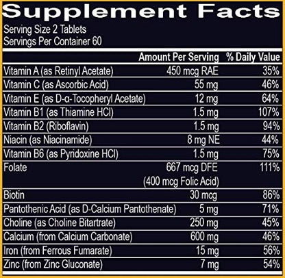 Your Nutritionist - Prenatal Multivitamin – 120 Tablets – 60 Days Your Nutritionist