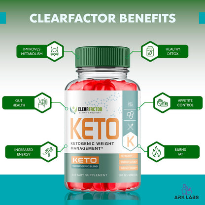 (5 Pack) Clear Factor Gummies, Clear Factor ACV Gummies, Clear Factor Gummy Ark Labs