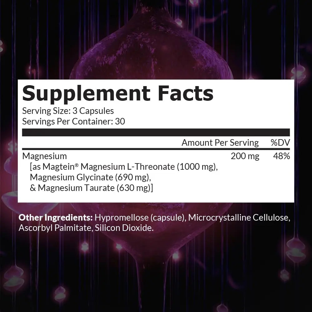 Intelligent Labs MagEnhance Magtein Magnesium Complex Supplement L-Threonate with Magnesium Glycinate and Taurate, 90 Capsules Intelligent Labs