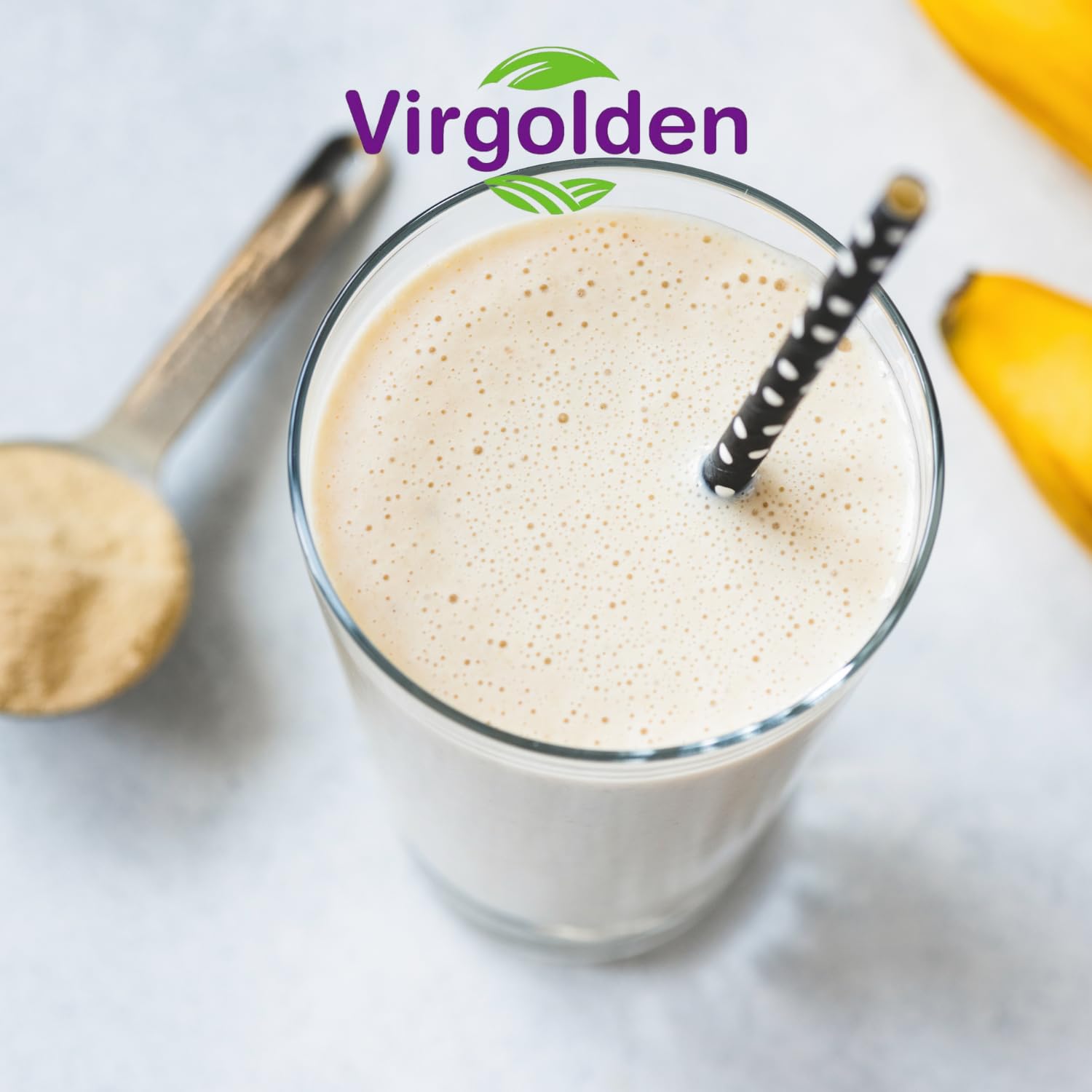 Pea Protein Powder 1kg 80% Pure Plant Protein by Virgolden - Great for Smoothies, Shakes VIRGOLDEN