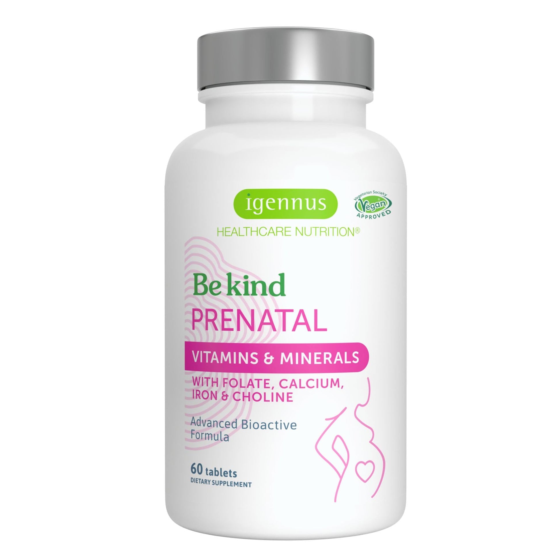 High Absorption Methylated Prenatal Multivitamin, Clean Label with Gentle Iron and Folic Acid Igennus Healthcare Nutrition