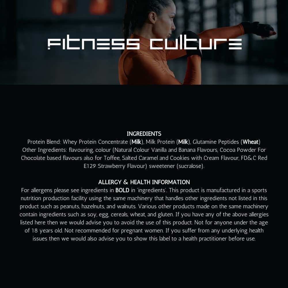 Fitness Culture Protein Plus, Whey Protein Powder with Added Glutamine, Immune and Digestive System Support Generic