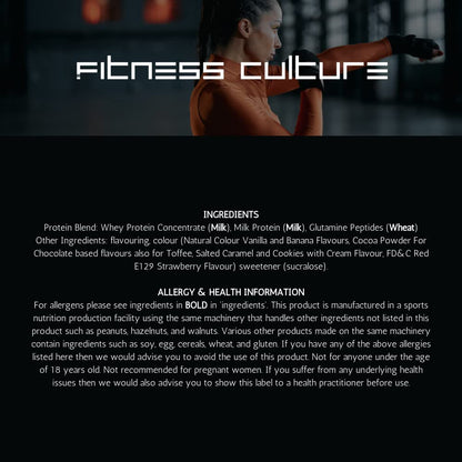 Fitness Culture Protein Plus, Whey Protein Powder with Added Glutamine, Immune and Digestive System Support Generic