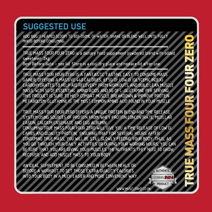 MuscleNh2 True Mass Four Four Zero Mass Gainer Protein Powder, High Calories and Protein MuscleNh2