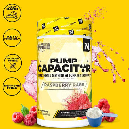 Nutrithority Pump Capacitor Non-Stimulant Sugar-Free Pre Workout for Men & Women Nutrithority