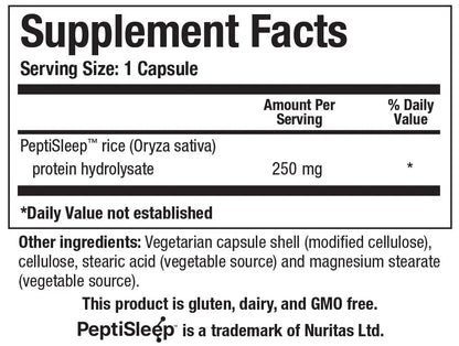 Biotics Research SleepTides - Plant Peptide Sleep Support for Deep and REM Sleep, Bioactive Rice Protein Peptides, Supports Healthy Cortisol Levels, Non-Habit Forming, Gluten, Dairy, GMO Free, 30 Caps BIOTICS RESEARCH buy supplements Au