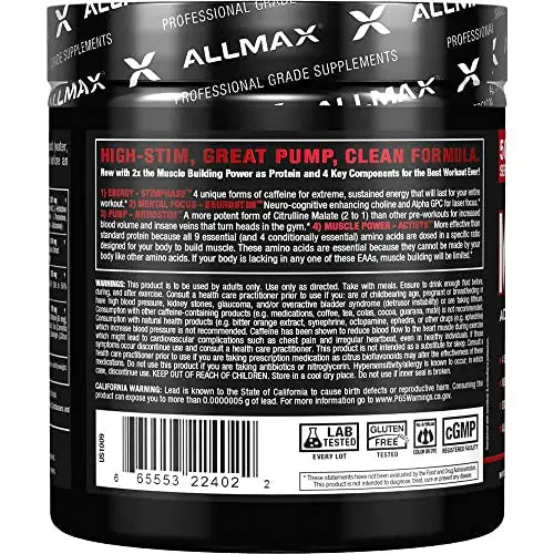 ALLMAX MUSCLEPRIME, White Raspberry - 266 g - Advanced Grade Pre-Workout ALLMAX Nutrition