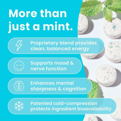 Neuro Energy & Focus Mints - Sugar Free Breath Mints with 40mg Natural Caffeine, B Vitamins & L-Theanine - Vegan Brain Supplement for Exercise, Study & Daily Focus - Peppermint, 90 ct NeuroBuy Supplements Australia