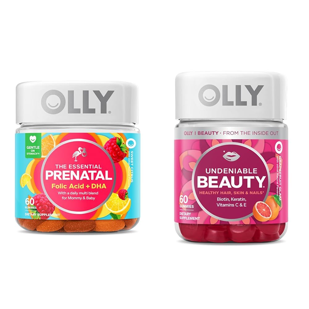 OLLY The Essential Prenatal Gummy Multivitamin, 30 Day Supply (Gummies), Sweet OLLY