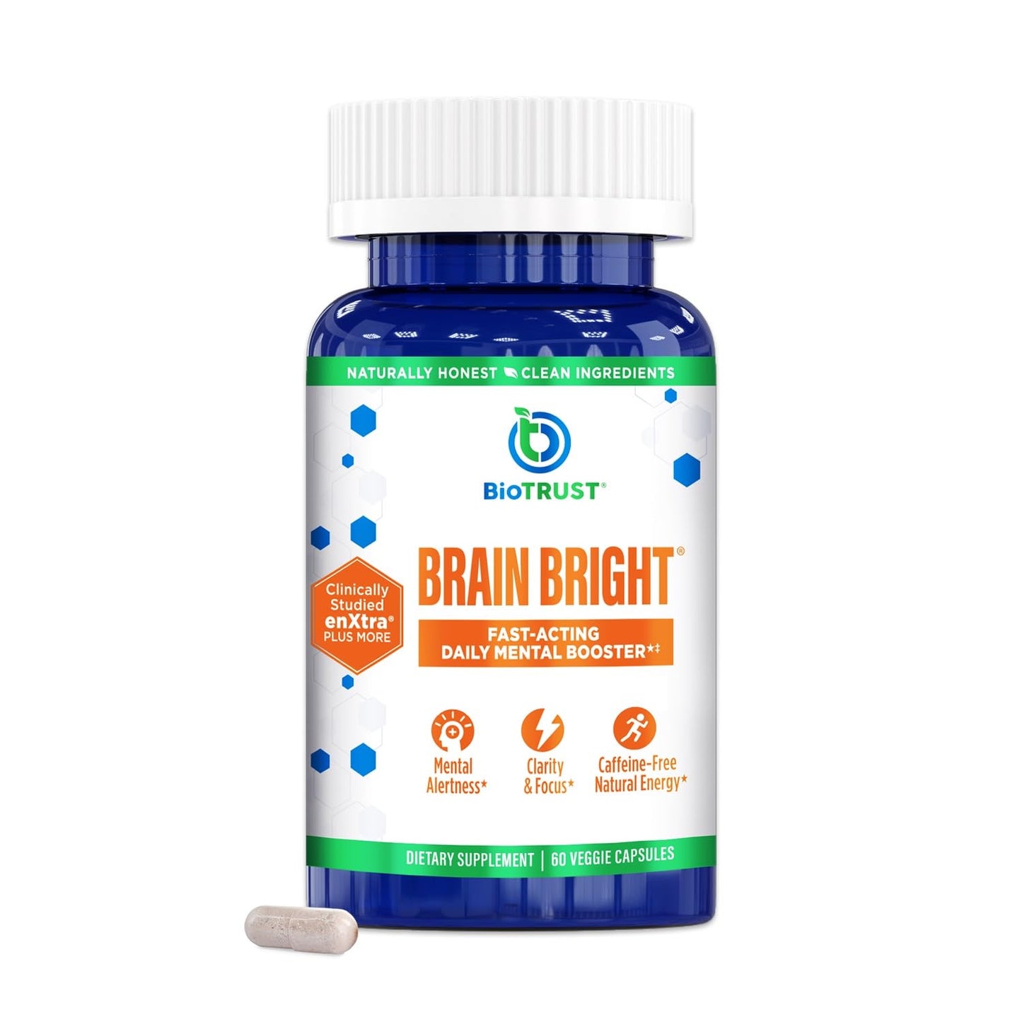 BioTrust Brain Bright – Daily Nootropic Boost for Focus, Concentration, Mental Clarity – Caffeine Free Nootropics Brain Support Supplement – Thai Ginger, Ginkgo, Folate, L-Theanine – 30 Servings BioTrustBuy Supplements Australia