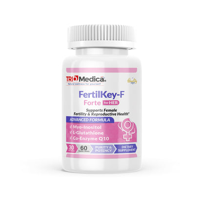 FertilKey-F Forte | Women's Fertility Blend | CoQ10, Myo-Inositol, Iron, Selenium | Boosts Fertility TRIOMEDICA