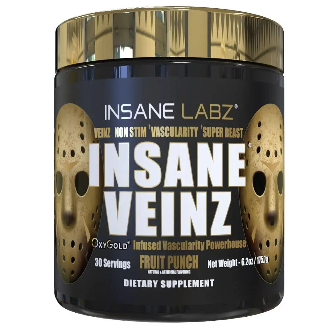 Insane Labz Psychotic Gold and Insane Veinz Gold Pre Workout Nitric Oxide Booster Stack Insane Labz