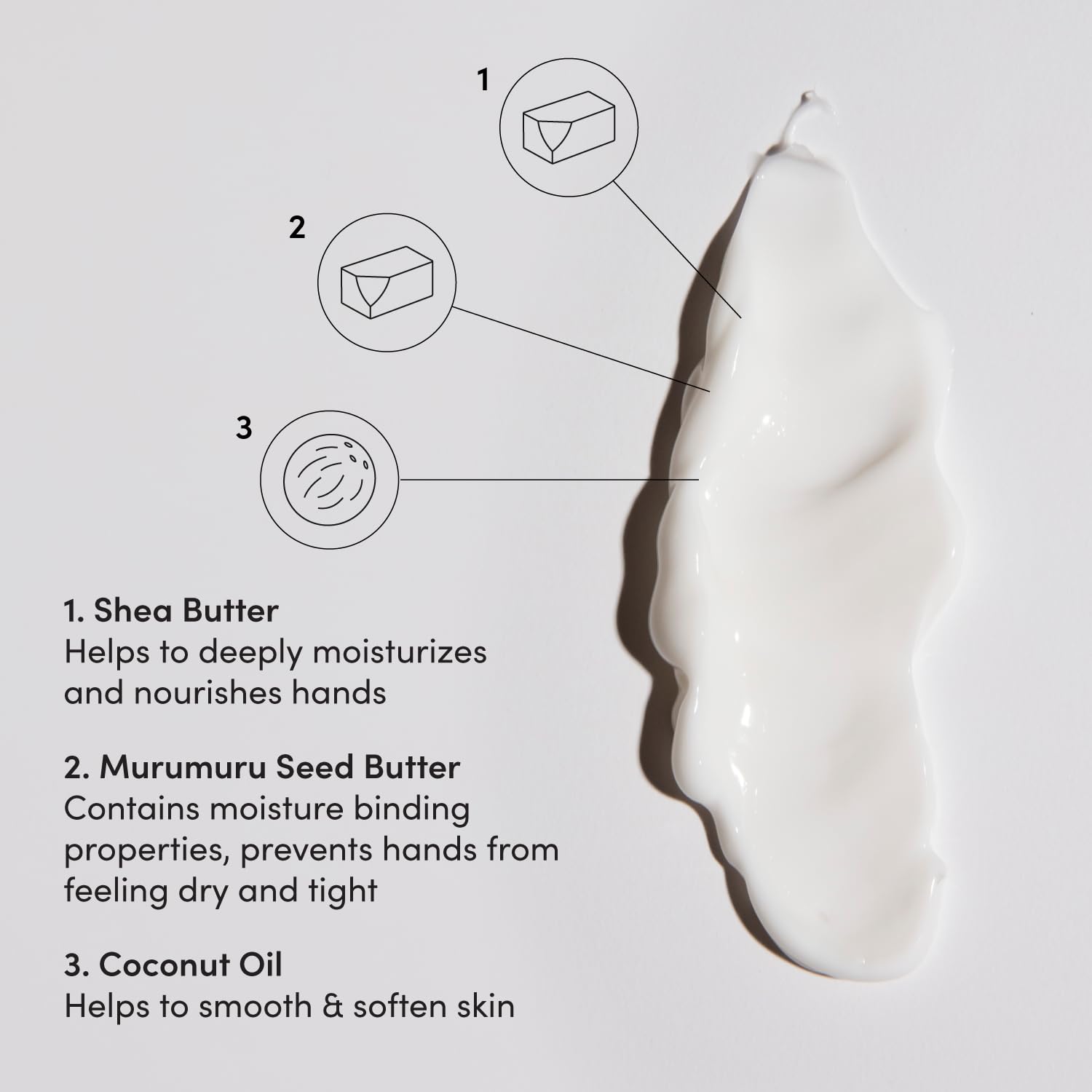 OUAI Hand Cream - Thick, Creamy Balm with Coconut Oil, Murumuru Butter and Shea Butter - Hydrating Moisturizer for Soft Hands - Use Daily to Deeply Nourish Skin (3 Oz) OUAIBuy Supplements Australia